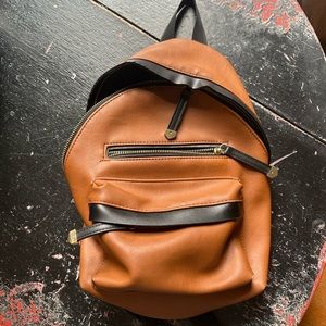 Madden Girl Mini Backpack Faux Leather Brown Black